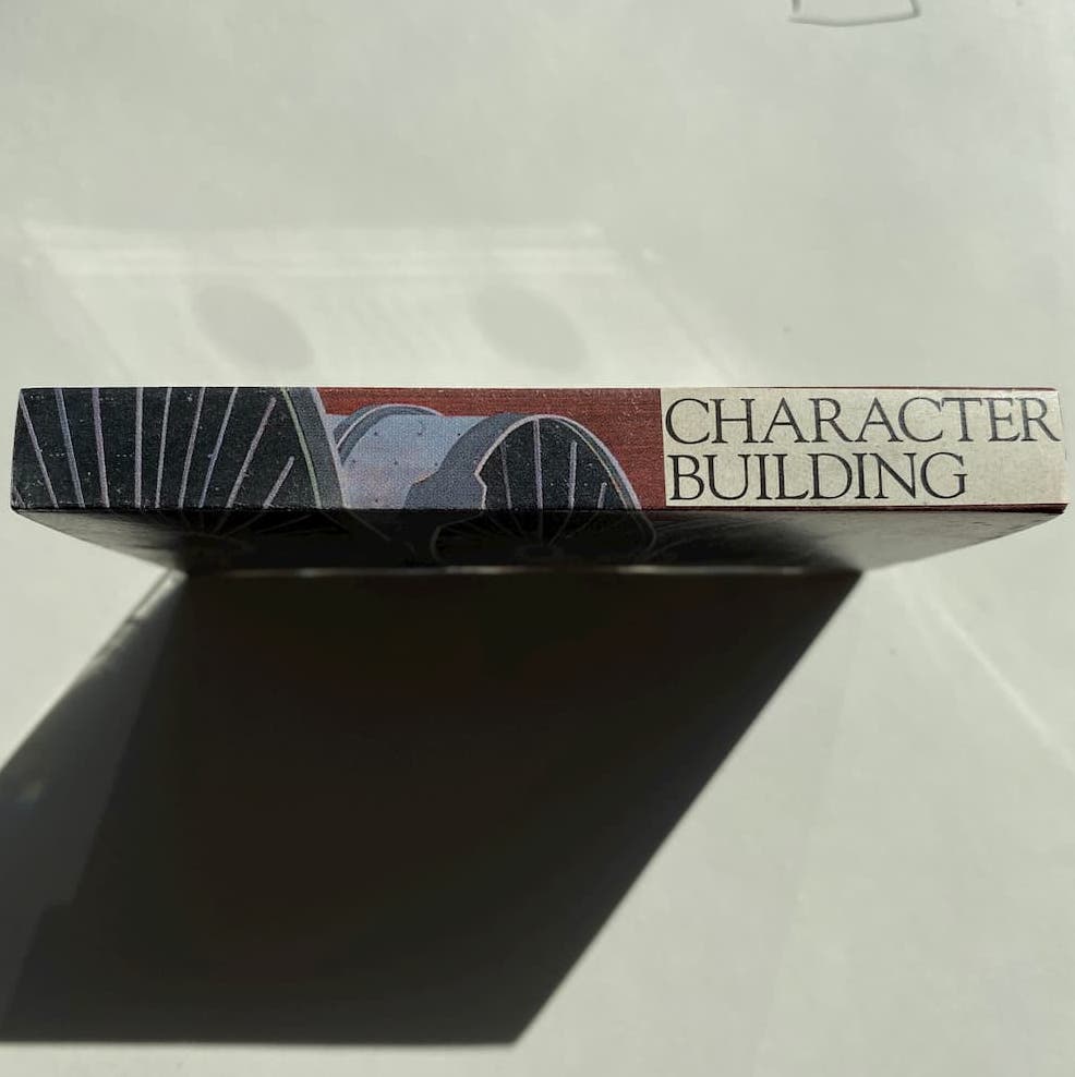 cassette spine with the words character building